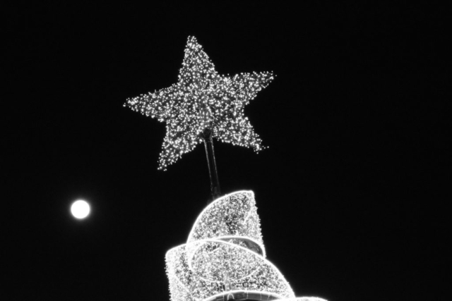 Christmas star with moon